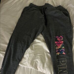Gray Joggers with Colorful Logo